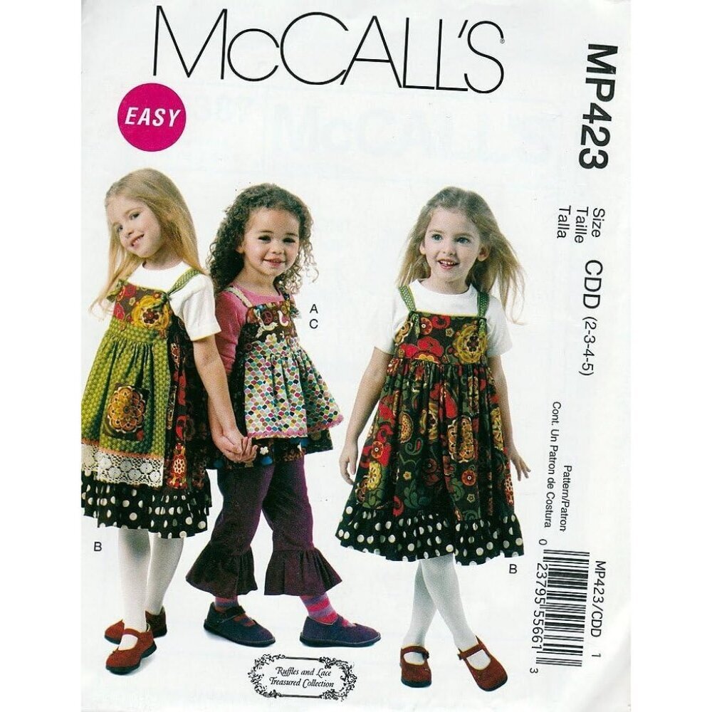 McCalls‎ MP423 Childrens/Girls Jumper & Pants Sewing Pattern Sizes CDD (2-3-4-5)